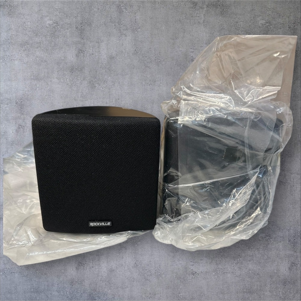 Pair Rockville Cube 70V Commercial Wall‎ Speakers Black 4 inch New No Box